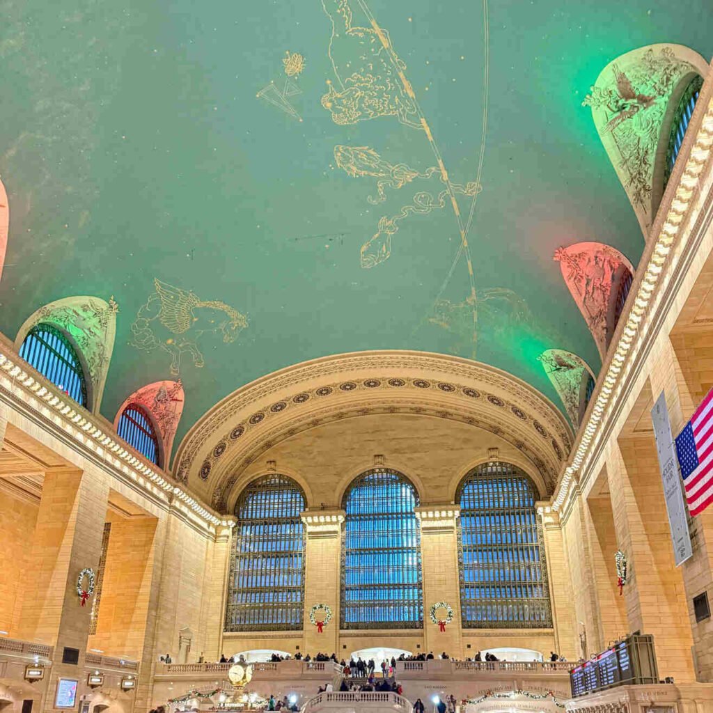 The iconic zodiac ceiling of grand central terminal ceiling